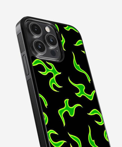 Neon Green Fire Glass Case