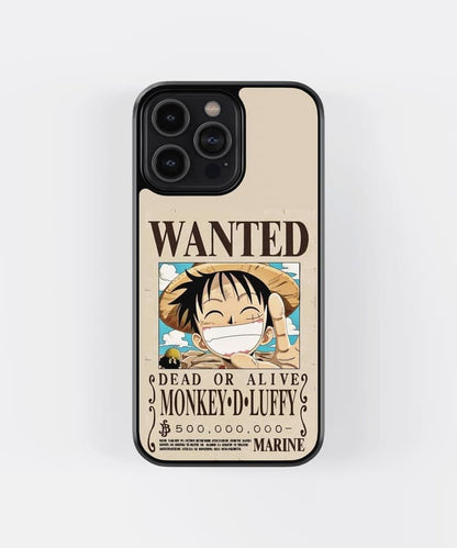 Wanted Smiling Luffy Glass Case