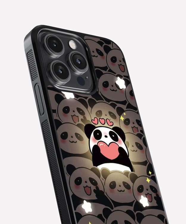 Panda Party Cute Glass Case