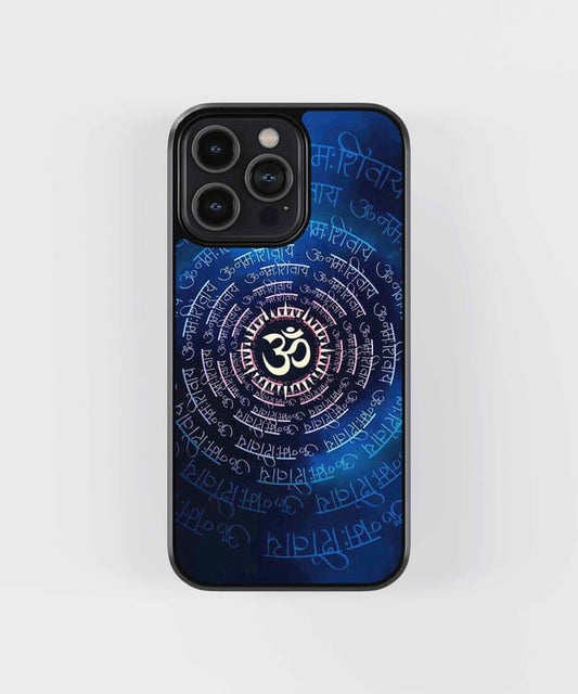 Om Mantra Chanting Glass Case