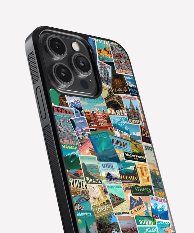 World Travel Vision Board Glass Case