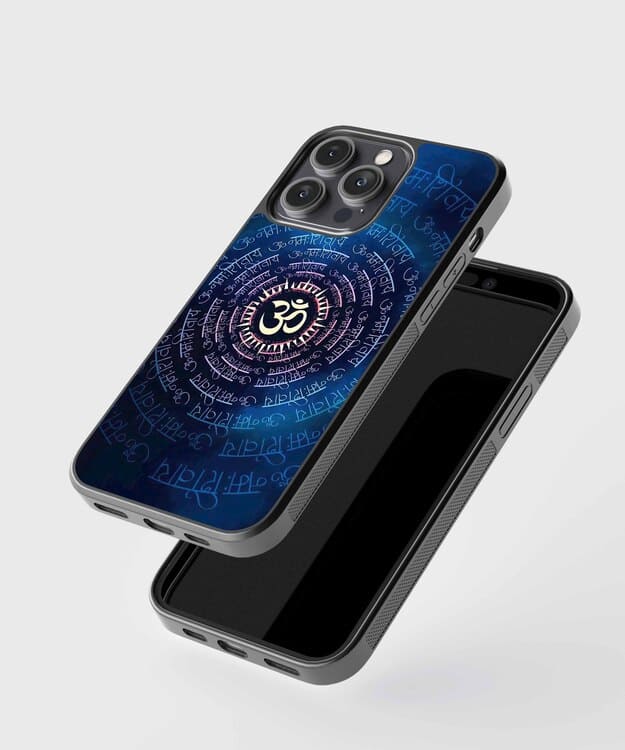 Om Mantra Chanting Glass Case