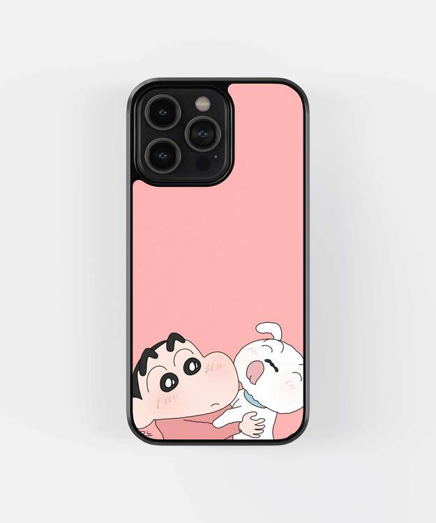 Shinchan And Shiro Glass Case