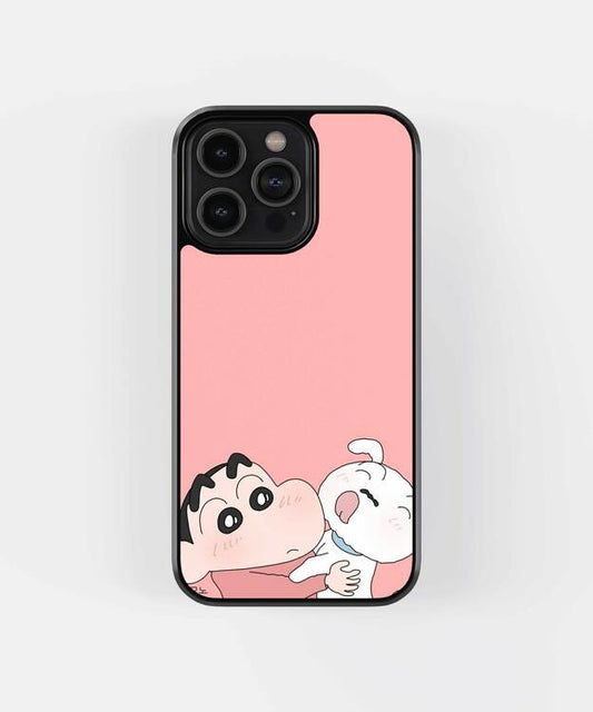 Shinchan And Shiro Glass Case