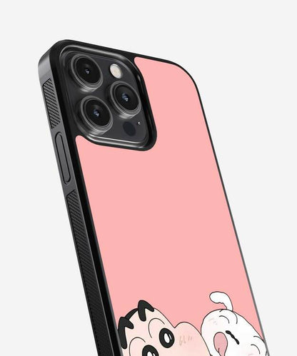 Shinchan And Shiro Glass Case