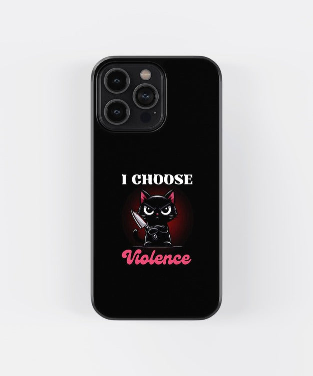 I choose Violence Cat Glass Case