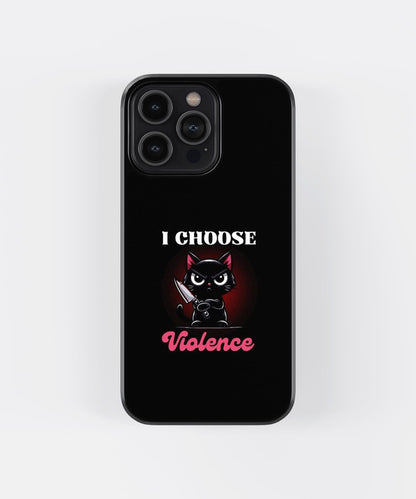 I choose Violence Cat Glass Case