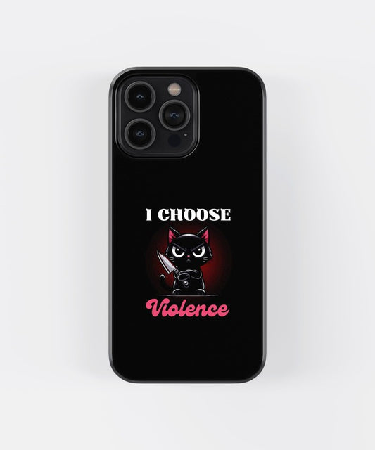 I choose Violence Cat Glass Case