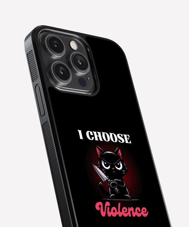 I choose Violence Cat Glass Case