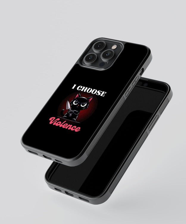 I choose Violence Cat Glass Case