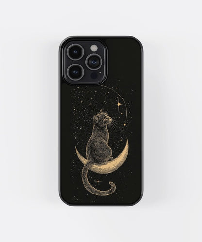 Cat On The Moon Glass Case