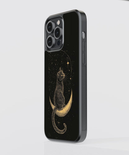 Cat On The Moon Glass Case