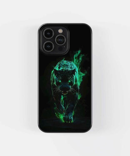 Panther Neon Green Glass Case