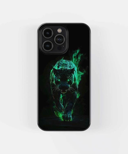 Panther Neon Green Glass Case