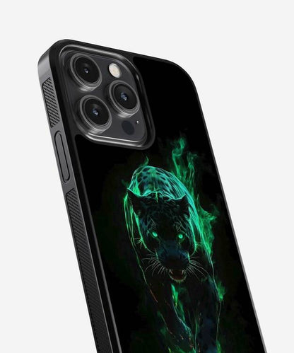 Panther Neon Green Glass Case