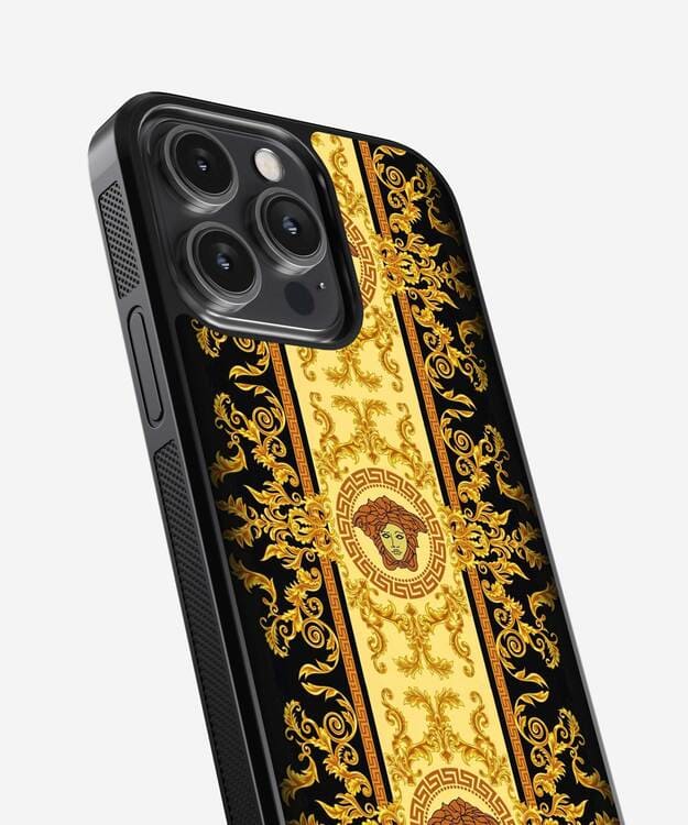 Iconic Versace Gold Glass Case