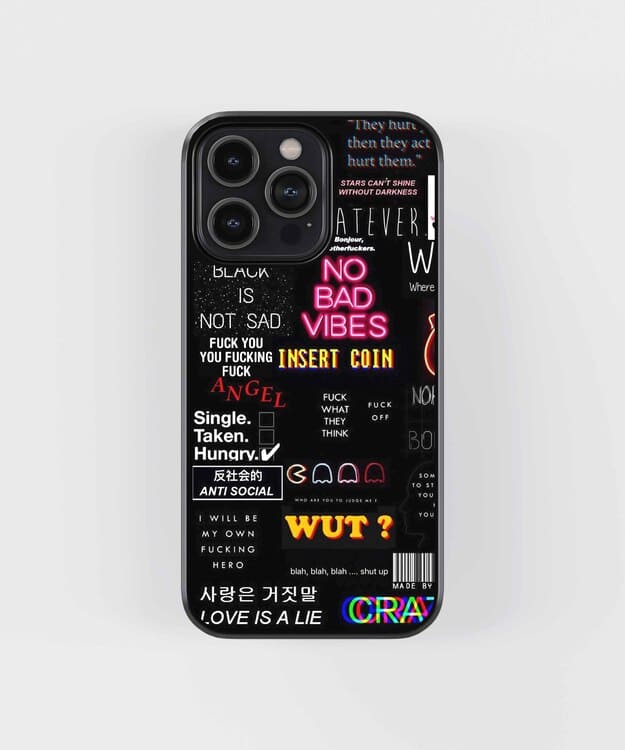 No Bad Vibes Glass Case