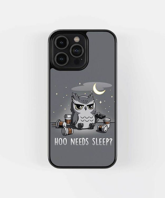 Hoo Needs Sleep Glass Case