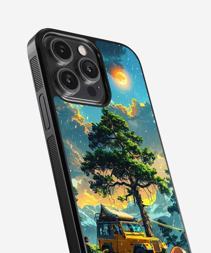 Thar Camping In Mountains Glass Case