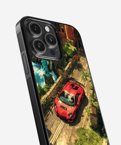 Red Car Racer Glass Case