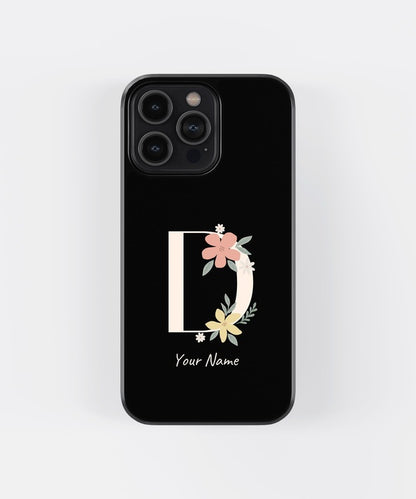 Custom Name Floral Aesthetics Glass Case
