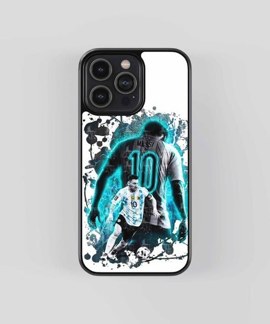 Messi Blue Glass Case