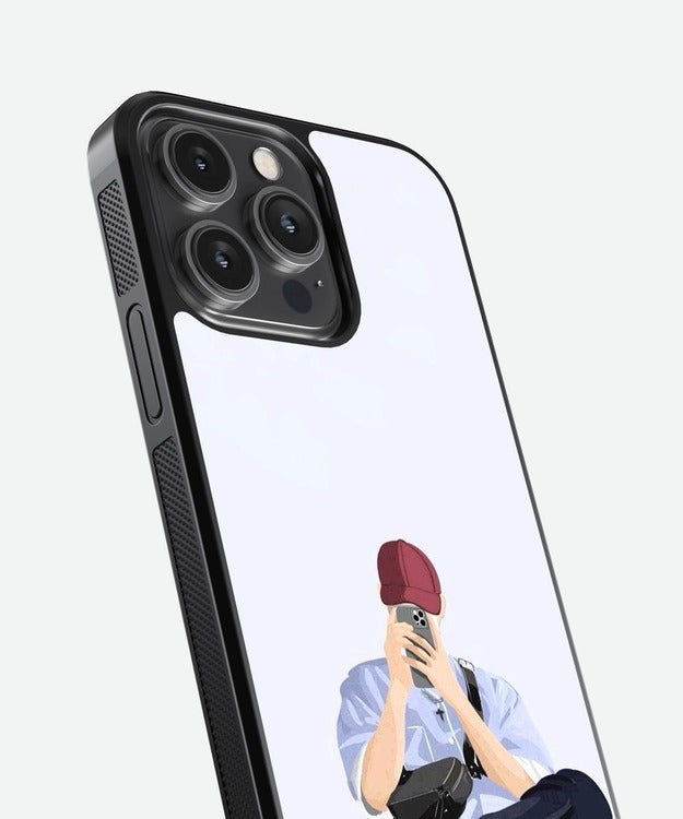 Red Cap Boy Glass Case