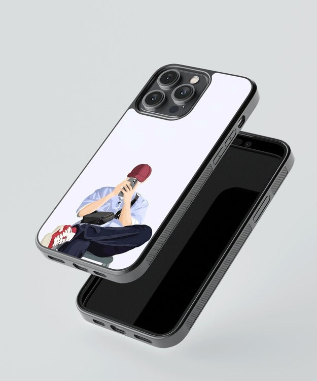 Red Cap Boy Glass Case