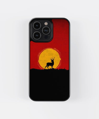 Deer Sunset Glass Case