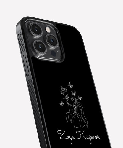 Custom Name Line Art Glass Case