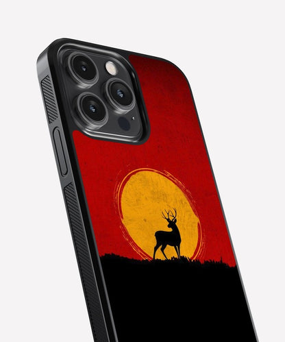 Deer Sunset Glass Case