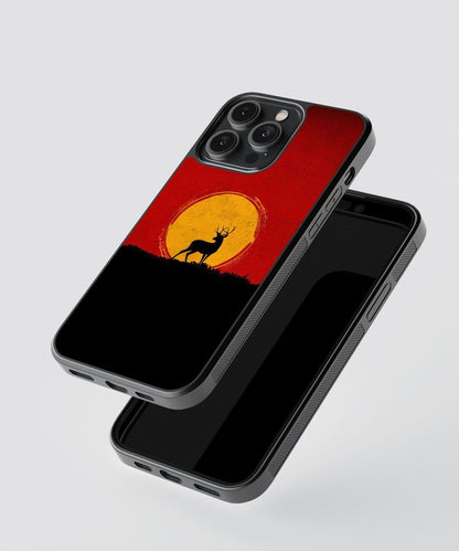 Deer Sunset Glass Case
