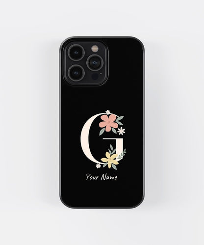 Custom Name Floral Aesthetics Glass Case