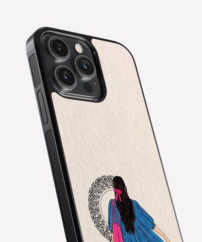 Blue Frock Girl Glass Case