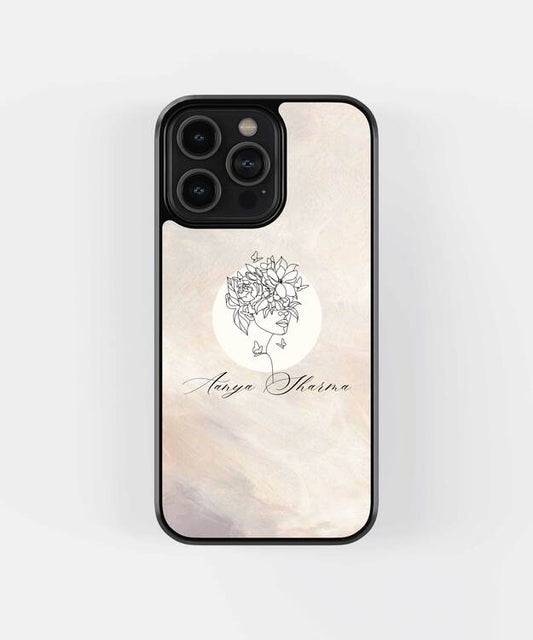 Custom Name Face Illustration Glass Case