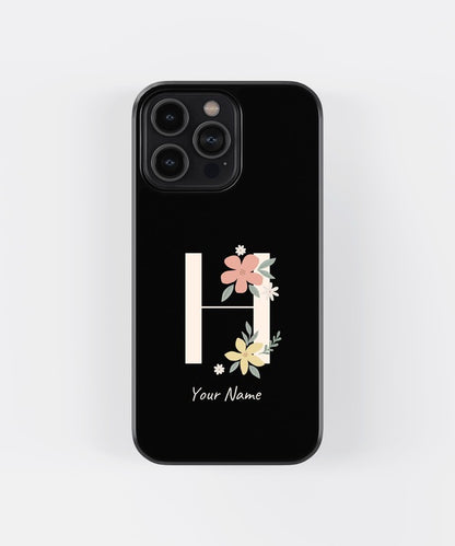 Custom Name Floral Aesthetics Glass Case