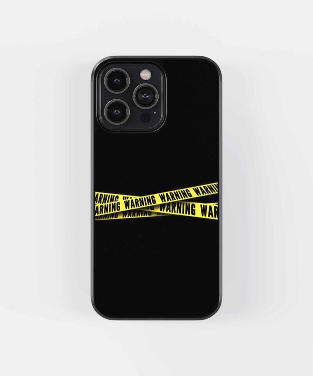 Warning Yellow Glass Case