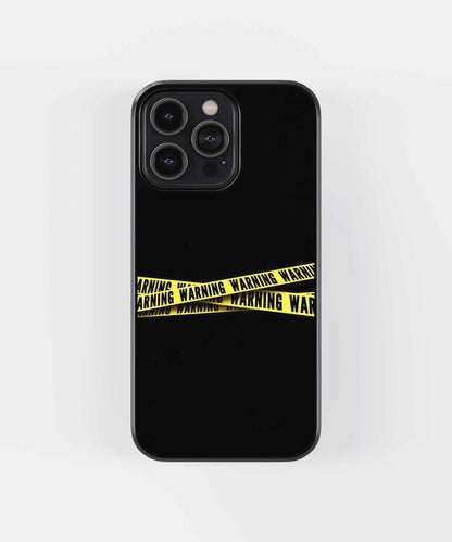 Warning Yellow Glass Case