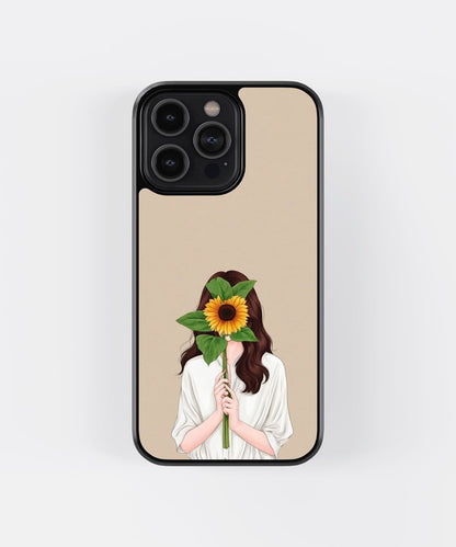 Sunflower Girl Glass Case