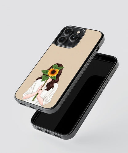 Sunflower Girl Glass Case