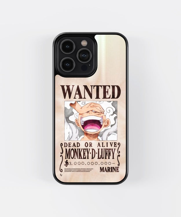 Wanted Luffy Anime Glass Case