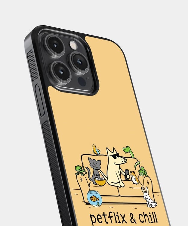 Petflix And Chill Dog Glass Case