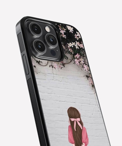 Floral Bow Girl Glass Case