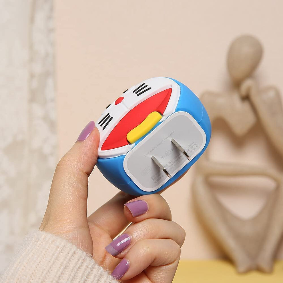 iPhone Charger Case Cover - Doraemon - 4 Piece Set (With Wire Protector)