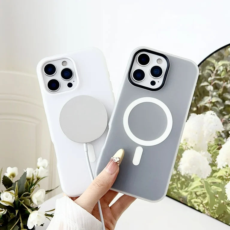 Shockproof Candy Color MagSafe Case (White)