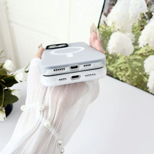 Shockproof Candy Color MagSafe Case (White)