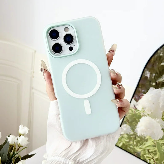 Shockproof Candy Color MagSafe Case (Light Green)