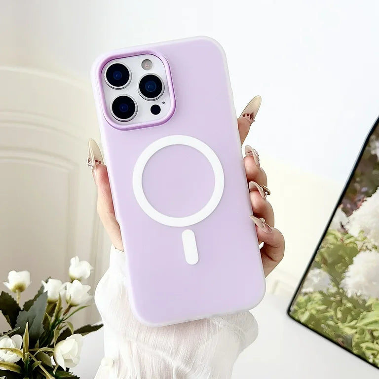 Shockproof Candy Color MagSafe Case (Purple)