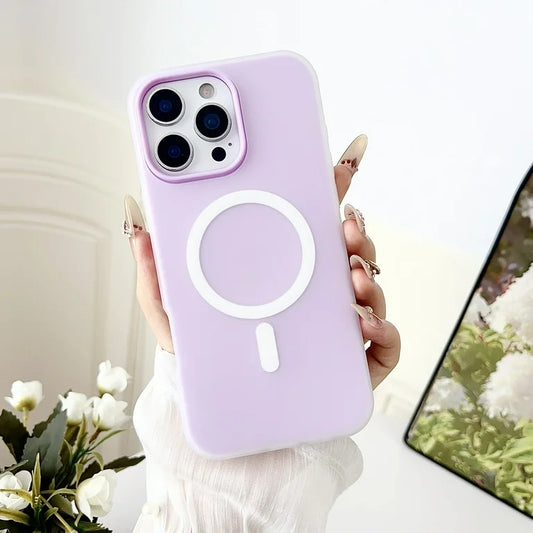 Shockproof Candy Color MagSafe Case (Purple)
