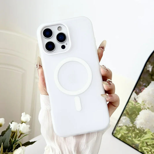 Shockproof Candy Color MagSafe Case (White)